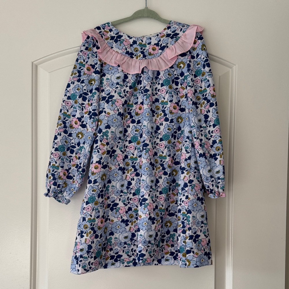 Floral Blue and Pink Kids Dress
